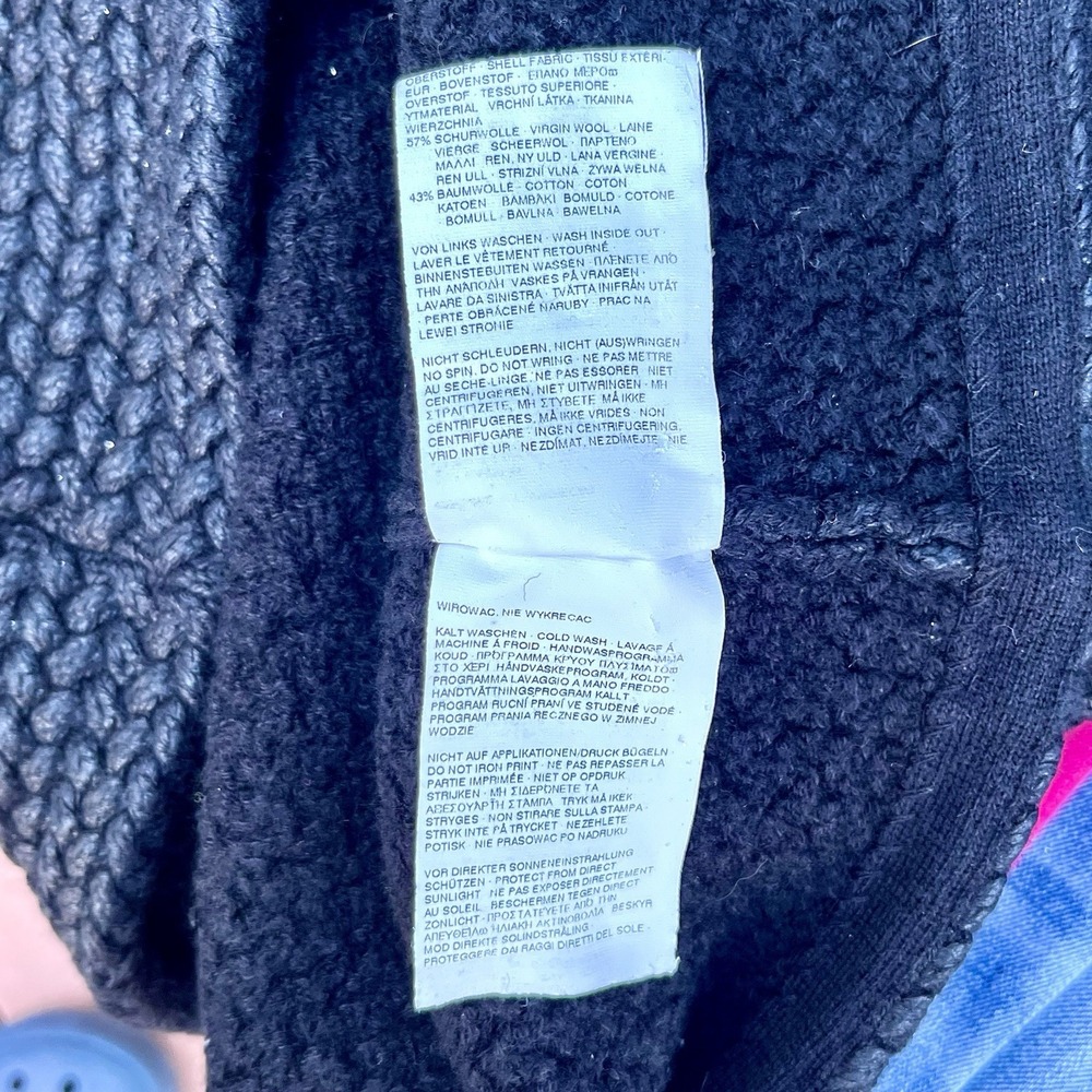 Rene Lezard Black Woven Cardigan Jacket Sweater Women's Sz 34 XS Wool Germany - Picture 8 of 11